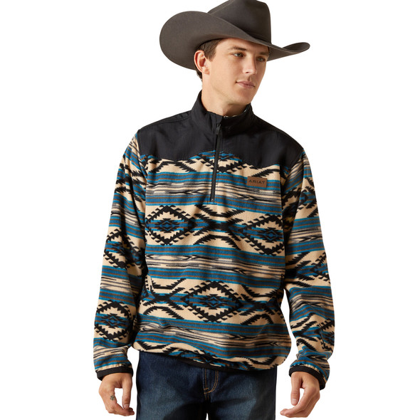 ARIAT BASIS FLEECE TEAL SOUTHWEST - MEN SWEATER  - 10062487