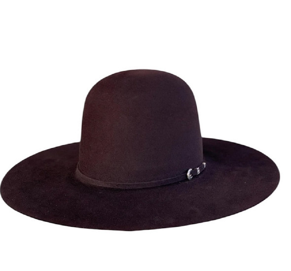 RODEO KING OPEN CROWN 4 1/2" BRIM - HAT FELTS  - OC 10X BLACKCHERRY FELT