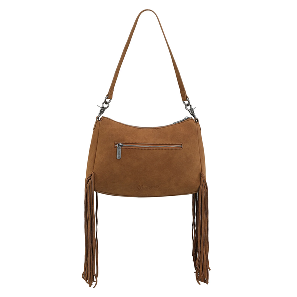 WRANGLER FRINGE BROWN BUCKLE HOBO - LADIES PURSES  - WG241-2022BR