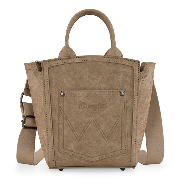 WRANGLER AZTEC EMBROIDERED FLORAL TAN - LADIES PURSES  - WG211-8014TN