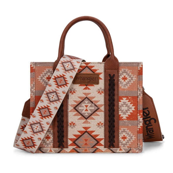 WRANGLER AZTEC PATTERN TAN PRINT - LADIES PURSES  - WG2209-8120SLBR