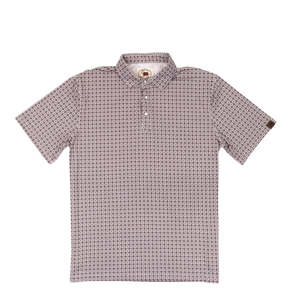 LAZY J RANCH WEAR PURPLE PERFORMANCE PRINT - MENS POLO  - LJ-2558