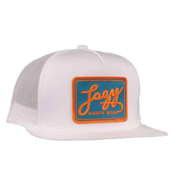 LAZY J RANCH WEAR WHITE TEAL BREAKAWAY PATCH - HATS CAP  - WHITE4-BA-ONG