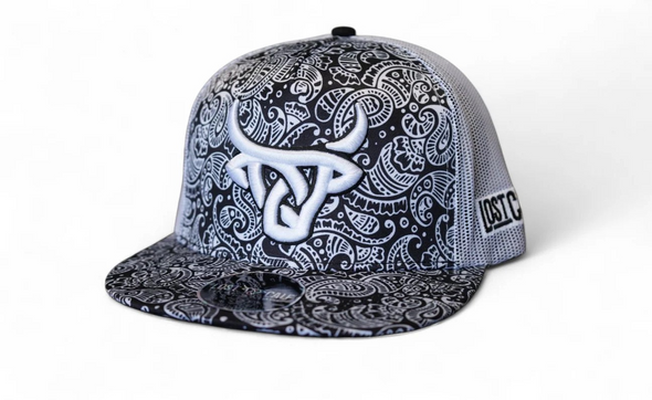 LOST CALF PASILEY WHITE PRINT - HATS CAP  - BANDANA FLAT