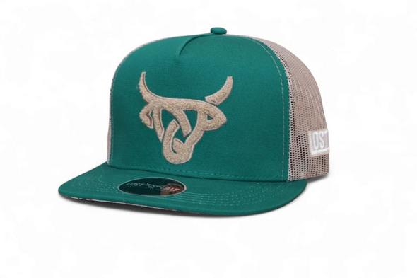 LOST CALF BULL LOGO EVERGREEN FLAT - HATS CAP  - BULL LOGO EVERGREEN FLAT