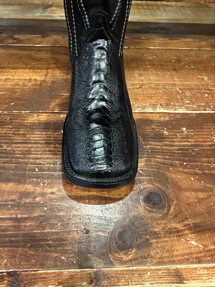 DILIGENCIA BLACK OSTRICH LEG - BOOT MENS WESTERN - OSTRICH LEG