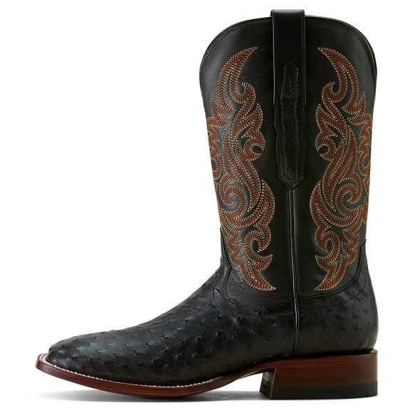 ARIAT CASH BLACK FULL QUILL OSTRICH - BOOT MENS WESTERN - 10063776