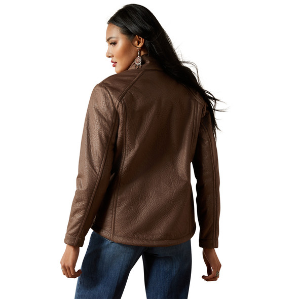 ARIAT TEAM SOFTSHELL FAUX LEATHER BR - LADIES JACKET  - 10062795