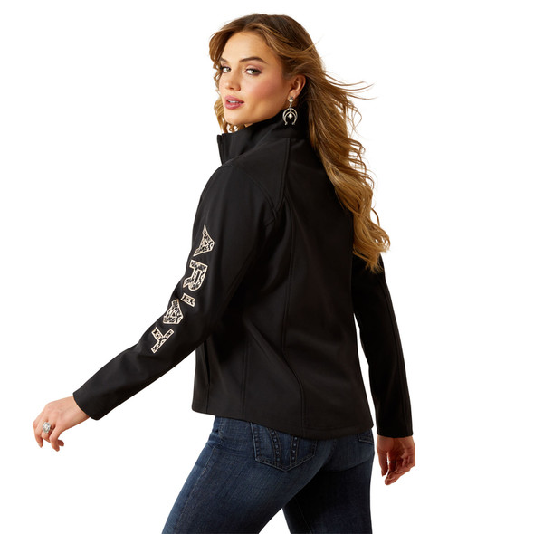 ARIAT LOGO SOFTSHELL BLACK AZTEC - LADIES JACKET  - 10062308