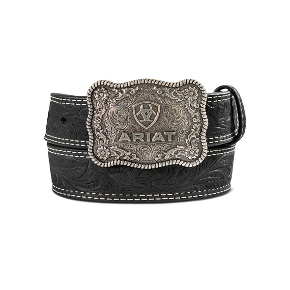 ARIAT TOOLED DOUBLE STITCH BLACK - ACCESSORIES BELT KIDS - A1309701