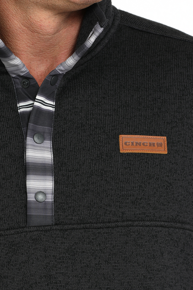 CINCH CHARCOAL FLEECE PULLOVER - MEN SWEATER  - MWK1534008