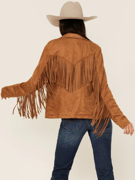 FRINGE CAMEL  PRINT - LADIES JACKET  - FRINGE-MTO-CAMEL