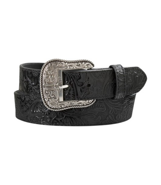 ARIAT FLORAL EMBOSSED BLACK - ACCESSORIES BELT LADIES - A1568701
