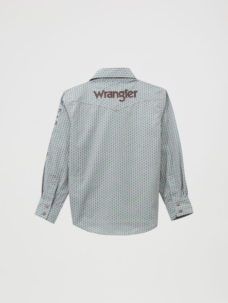 WRANGLER LOGO PEACOCK PRINT - KIDS BOYS SHIRT - 112369433