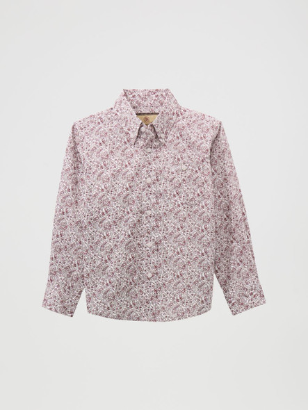 WRANGLER CLASSIC BURGUNDY PAISLEY PRINT - KIDS BOYS SHIRT - 112369451