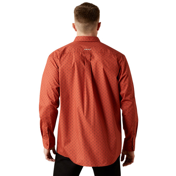 ARIAT TEAM PORTER BRICK RED PRINT - MENS SHIRT  - 10065813