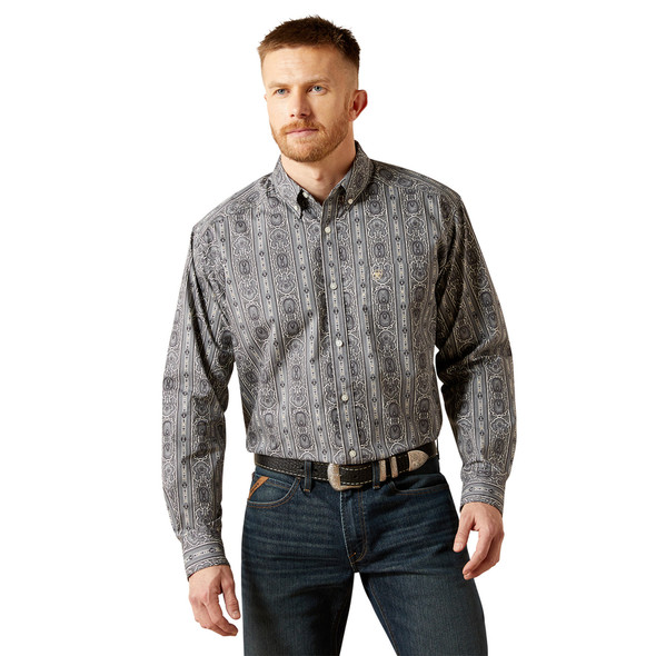 ARIAT TATUM CLASSIC FIT GREY PRINT - MENS SHIRT  - 10065852