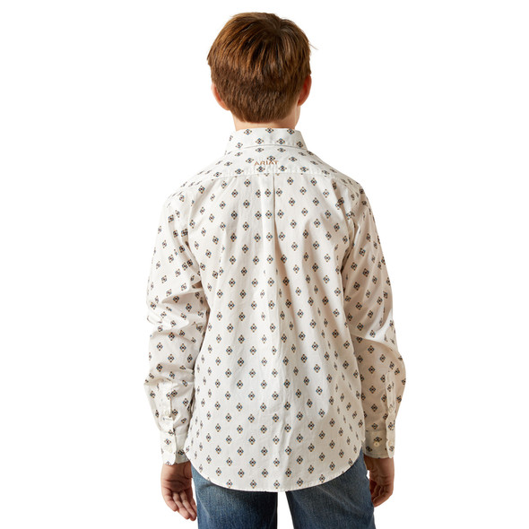 ARIAT THELL WHITE CLASSIC FIT PRINT - KIDS BOYS SHIRT - 10065987