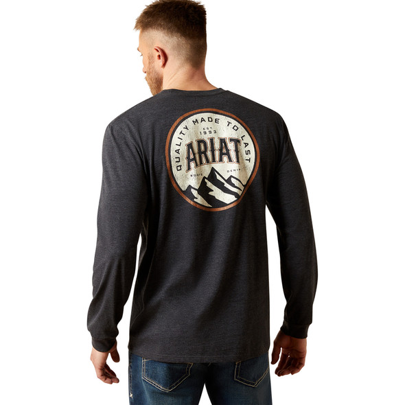 ARIAT CIRCLE A CHARCOAL HEATHER - MENS SHIRT  - 10065903