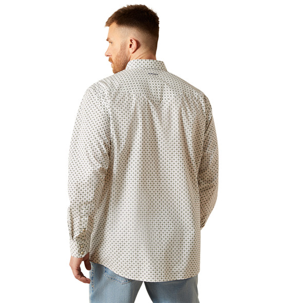 ARIAT FENN WHITE CLASSIC FIT PRINT - MENS SHIRT  - 10065784