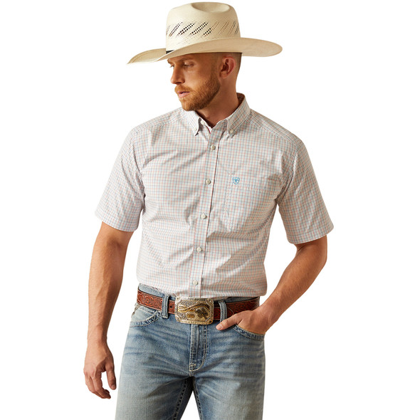 ARIAT PRO SIMON CLASSIC WHITE PLAID - MENS SHIRT  - 10058944