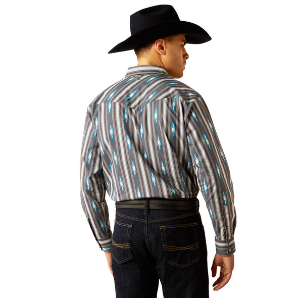 ARIAT CALLAHA CLASSIC GREY PRINT - MENS SHIRT  - 10054077