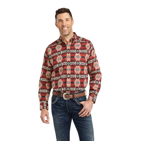 ARIAT KAYLEEN AZTEC SAMBA RED - MENS SHIRT  - 10042331