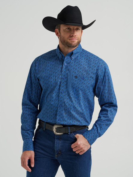 WRANGLER GEORGE STRAIT BLUE PEACOCK - MENS SHIRT  - 112369596