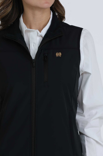 CINCH BLACK SOLID WINDPROOF VEST - LADIES VESTS  - MAV9922001