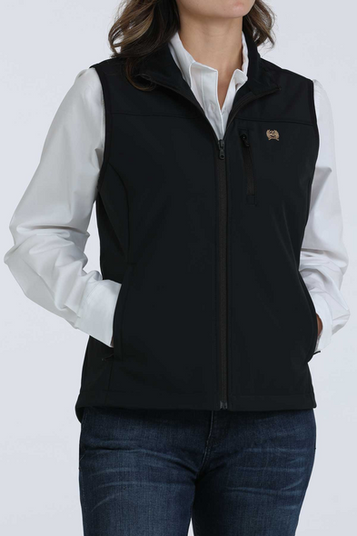 CINCH BLACK SOLID WINDPROOF VEST - LADIES VESTS  - MAV9922001