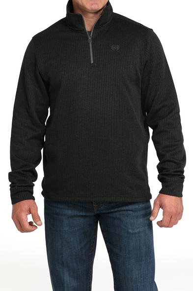 CINCH BLACK 1/4 ZIP SWEATER - MEN SWEATER  - MWK1080019