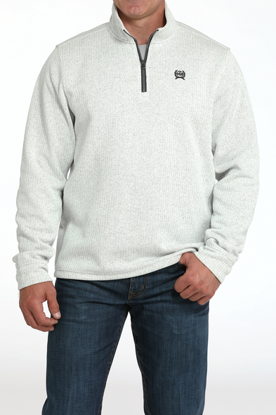 CINCH GREY 1/4 ZIP SWEATER - MEN SWEATER  - MWK1080018