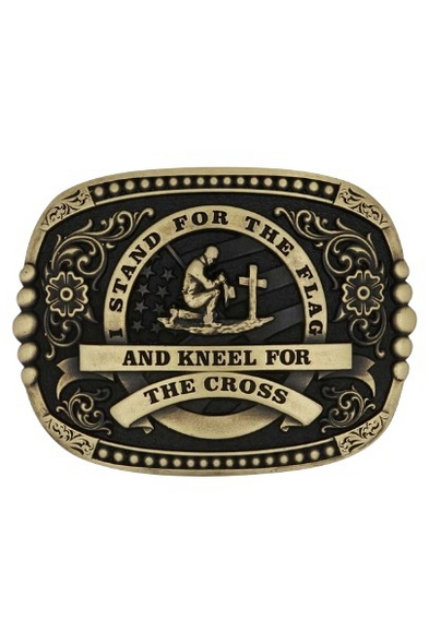ATTITUDE BY MONTANA SILVERSMITHS KNEEL FOR THE CROSS - ACC BUCKLE  - A1040C