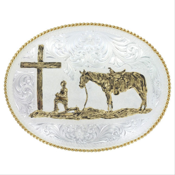MONTANA SILVERSMITHS CHRISTIAN COWBOY LARGE - ACC BUCKLE  - 61354
