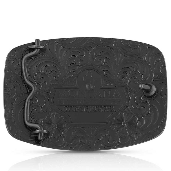 MONTANA SILVERSMITHS LONGHORN & SCROLLS  BRONZE - ACC BUCKLE  - 33010BLB