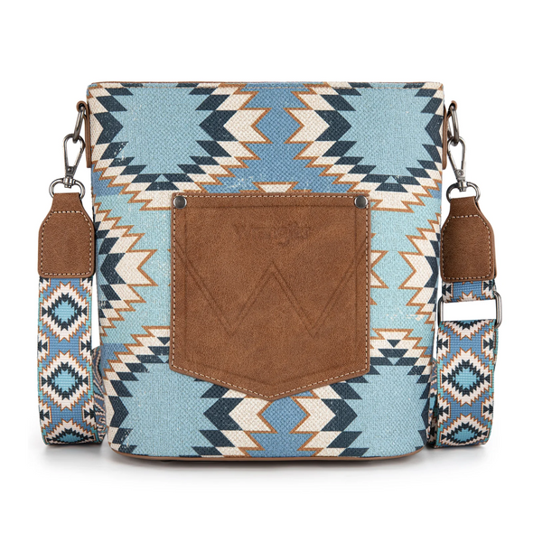 WRANGLER AZTEC DISTRESSED PRINT JEANS - LADIES PURSES  - WG221-8360JN