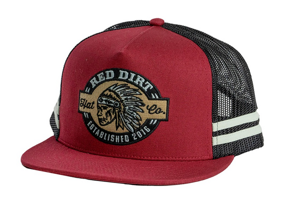 RED DIRT BIG CHIEF- GARNET / 5 PANEL - HATS CAP  - RDHC-526