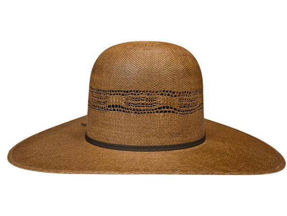 RODEO KING OPEN CROWN 4 1/2" BRIM - HAT STRAWS  - OC BROWN BANGORA