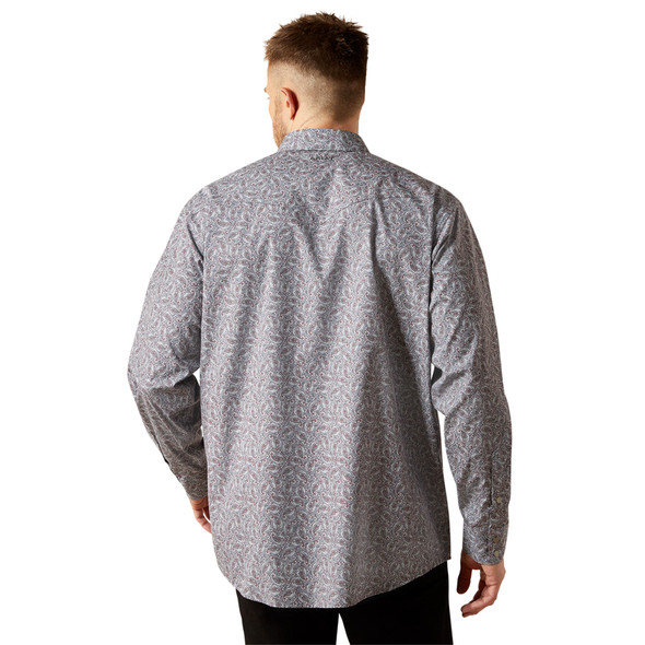 ARIAT WRINKLE FREE JOSIAH GREY PRINT - MENS SHIRT  - 10065971