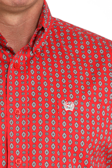 CINCH RED STRETCH DIAMOND PRINT - MENS SHIRT  - MTW1105994