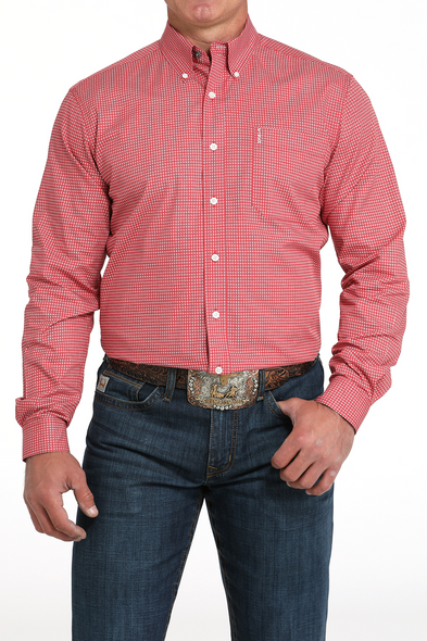 CINCH RED DOT PRINT - MENS SHIRT  - MTW1347143