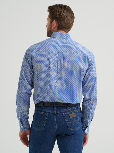 WRANGLER GEORGE STRAIT SKY BLUE PRINT - MENS SHIRT  - 112369597