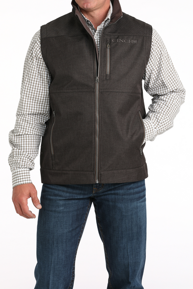 CINCH SOLID BROWN BONDED SOFTSHELL - MEN VESTS  - MWV1515025