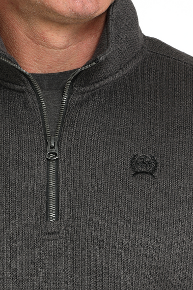 CINCH CHARCOAL 1/4 ZIP SWEATER - MEN SWEATER  - MWK1080020