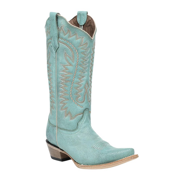CORRAL TURQUOISE EMBROIDERY SQ TOE - BOOT LADIES  - L6331