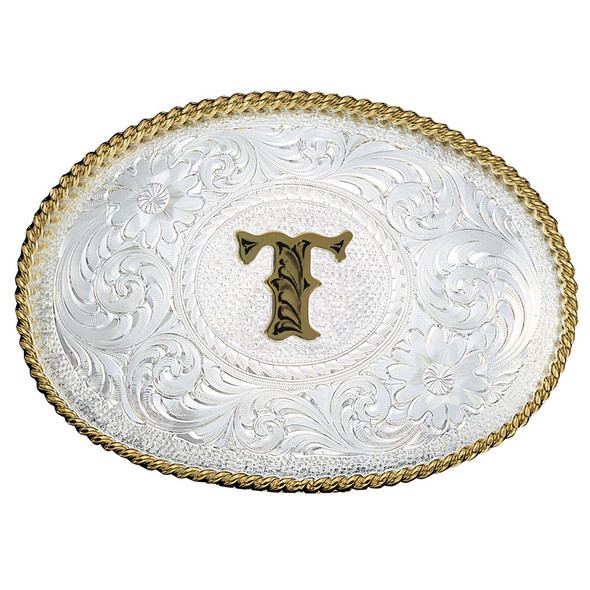 MONTANA SILVERSMITHS INITIAL F SILVER  TWO TONED - ACC BUCKLE  - 700T