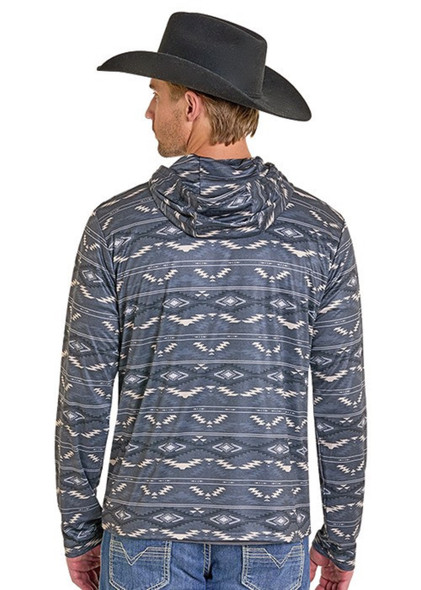 ROCK & ROLL AZTEC MESH HOODIE CHARCOAL - MEN SWEATER  - BM94T07698