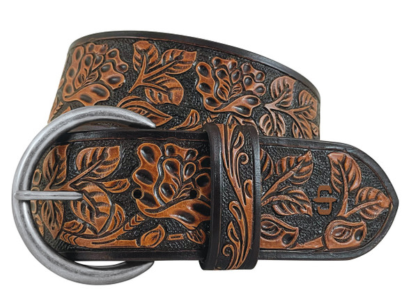 STETSON 58MM BROWN FLORAL TOOLED - ACCESSORIES BELT LADIES - 9416790-200