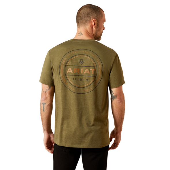 ARIAT ROPER SEAL MILITARY HEATHER - MENS TEE  - 10065888