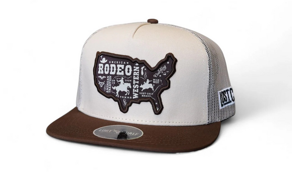LOST CALF AMERICAN RODEO PATCH TAN - HATS CAP  - AMERICAN RODEO FLAT